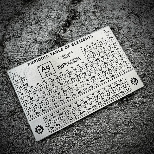 Ebay Live 25.19   (nvp) Periodic Table of Elements Antiqued Finish 1 oz Silver