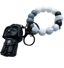 Silicone Beaded Keychain Bracelet - Theme Vader