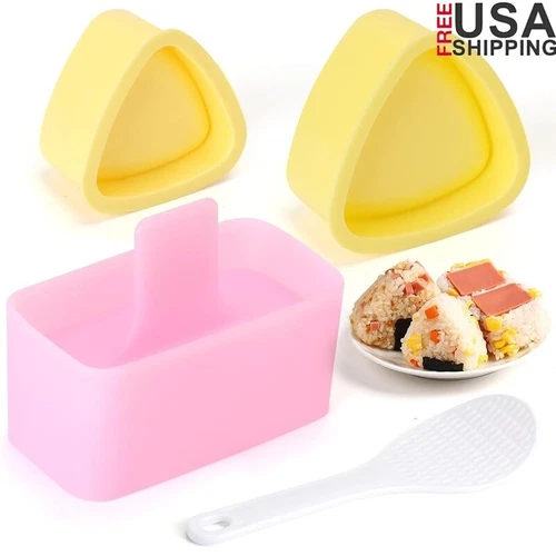3 Pack Sushi Maker Mold Kit Triangle Onigiri Rice Musubi Press Easy Clean DIY US