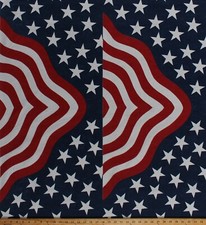 35.5" x 68" Packcloth Panel American Flag USA Bunting Patriotic Fabric D245.14
