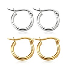Silver Small Hoop Earrings for Women Girl Stainless Steel Cartilage Piercing