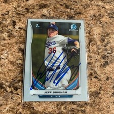 Jeff Brigham Signed 2014 Bowman Draft Chrome Rc Auto Los Angeles Dodgers