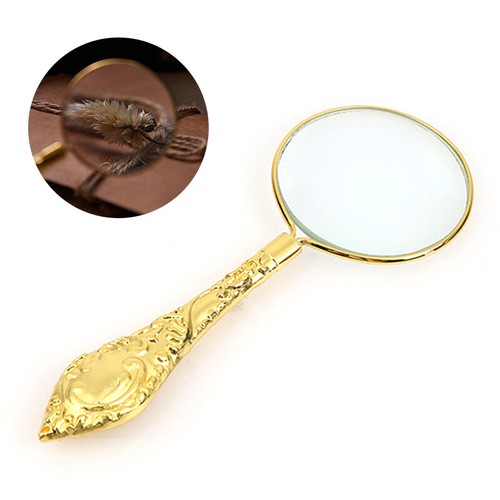 Retro 5X Magnifying Glass Handheld Magnifier Wooden Handle Optical Eye Lo-ml _xa - Picture 8 of 10