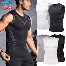 Men Compression Shirt Version Ionic Shaping Sleeveless Vest Sports Tank Top US