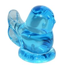 Vtg Bluebird of Happiness Figurine Blue Art Glass Bird Signed W. Ward 1994