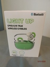 Light Up Open Ear Bluetooth Wireless Earbuds Green NEW