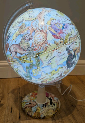 EXERZ 30CM Kunstglobus Sternzeichen beleuchtet - illustrierte Karte der Tierkreisregion