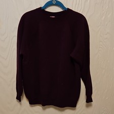 VTG Hanes Men's Purple Knit Crew Neck Pullover Sweatshirt Cotton Acrylic Large