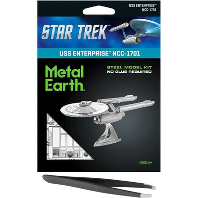 Star Trek - Unpainted USS Enterprise NCC-1701 Ship Figure Model Kit (Steel, Chal