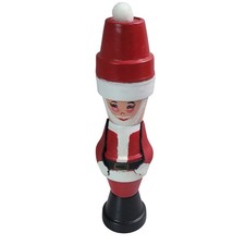 Handmade Clay Pot Santa Claus Figurine Christmas Folk Art Red White 8.5"