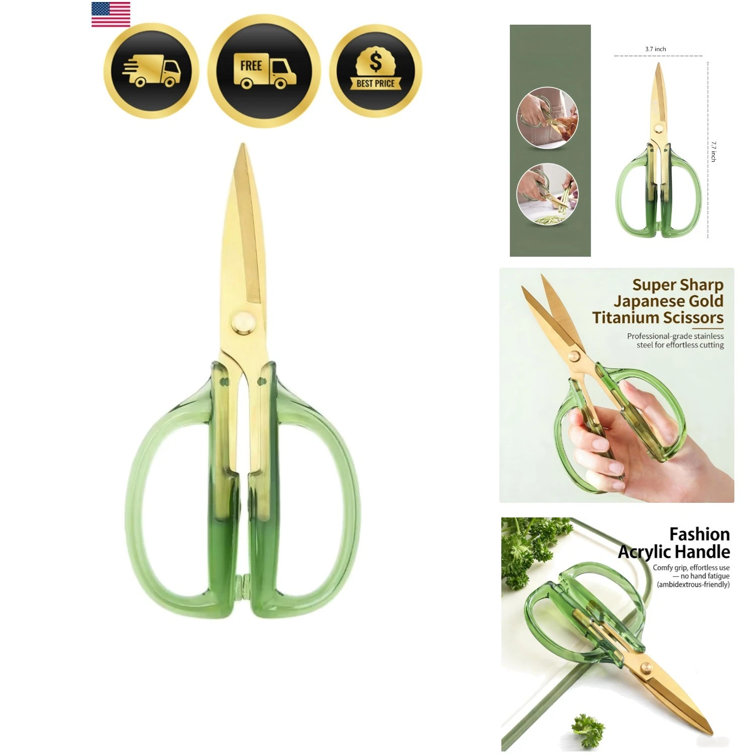 Kitchen Shears Scissors&Sharp Scissors, 7.7inch Cooking Scissor-Meat and Poul...