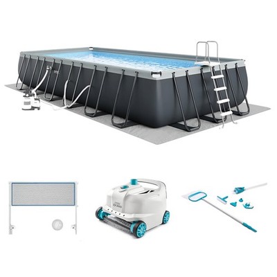 Intex 26367EH 24' x 12' x 52'' Ultra XTR Frame Swimming Pool w/ Robot Vacuum