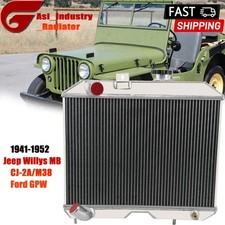 3 Rows Aluminum Radiator For 1941-1952 47 Jeep Willys Mbcj-2am38 Ford Gpw Us