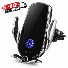 15W Fast Wireless Car Charger Mount Auto Clamping Smart Sensor Phone Holder