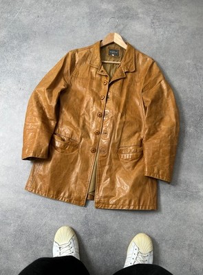 Barone Firenze vera pelle brown leather jacket mens size M