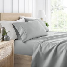 4 Piece Bed Sheet Set Solid Double Brushed Microfiber, Ultra Soft, Deep