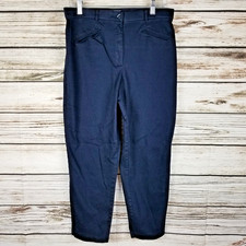 Relativity Women's Pants Size 12 Petite Navy Blue Stretch Career Trousers