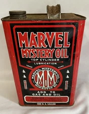 Marvel Mystery Oil 1 Gallon Can Early Spout Metal Can Great Graphics