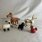 Fisher-Price Little People Farm Animals Lot Of Vintage Made In Hong Kong Kong