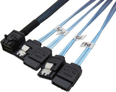 SAS Kabel 4x SATA Mini SAS Host 0,5 m Adapter Server Festplatte Datenkabel Set
