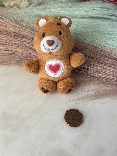 Brown “Tender heart” Bear 3" Micro Plush World's Smallest Care Bear Cloudco - Picture 2 of 6