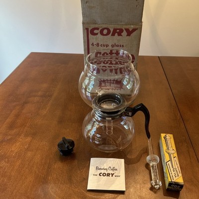 Vge Cory Coffee Brewer Pot 4-8 Cup Rubber Vacuum Model Original Box- Never Used