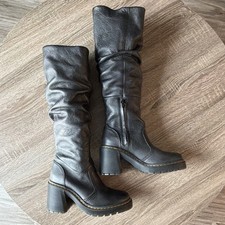 Dr. Martens Kasey Virginia Women’s Knee High Leather Side Zip Boots Black US 8