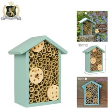 Versatile Bee House for Solitary Bees - Sustainable Teal Design for Eco Gardens