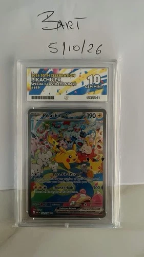 ACE Grading 10 Pikachu ex 2026 30th Celebration SIR 149/128 Foil