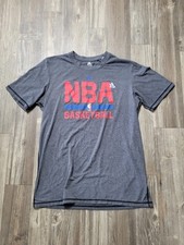 Adidas Men's XL NBA Basketball T-Shirt Gray Climalite Performance Tee