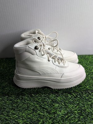 PUMA Mayra Lace Up High Top  Womens Off White Sneakers Casual Shoes 39231603