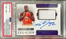 2018 National Treasures Shaquille O’Neal Lasting Legacies Game Worn Auto PSA 8