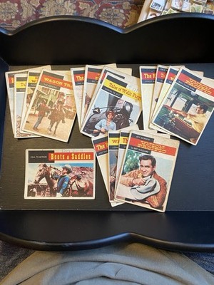 1958 TV Western Karten x17 Waggon Zug Vintage Revue Produktionen Cowboys Pferde 