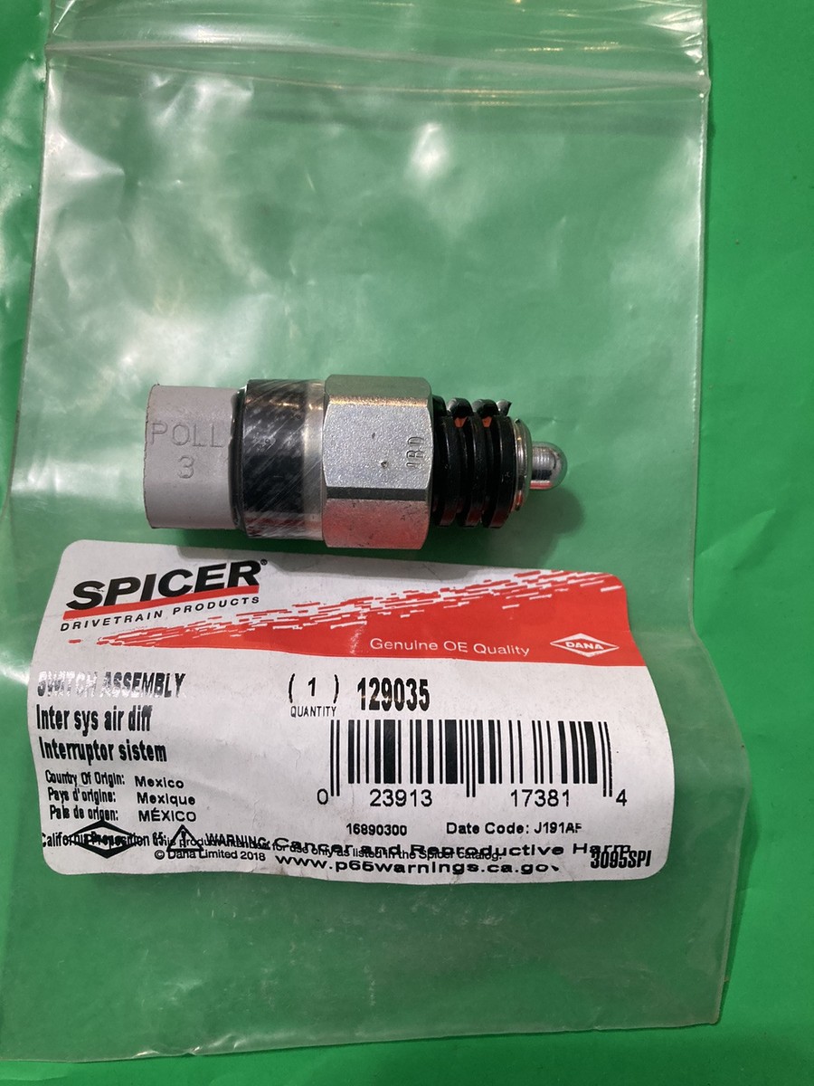 GENUINE SPICER DIFFERENTIAL AIR SYSTEM SWITCH 129035 NEW OEM | eBay