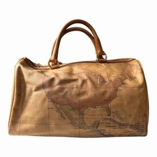 Borsa Vintage Alviero Martini 1 Classe Geo Map Boston Rara Borsa Pelle Italiana