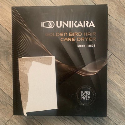NEW UNIKARA GOLDEN BIRD SUPER IONIC TOURMALINE SYSTEM HAIR 1875W BLOW DRYER
