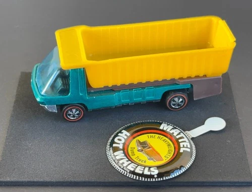 Vintage Hot Wheels Redline 1970 Aqua Dump Truck Heavyweights - Blister Pull!