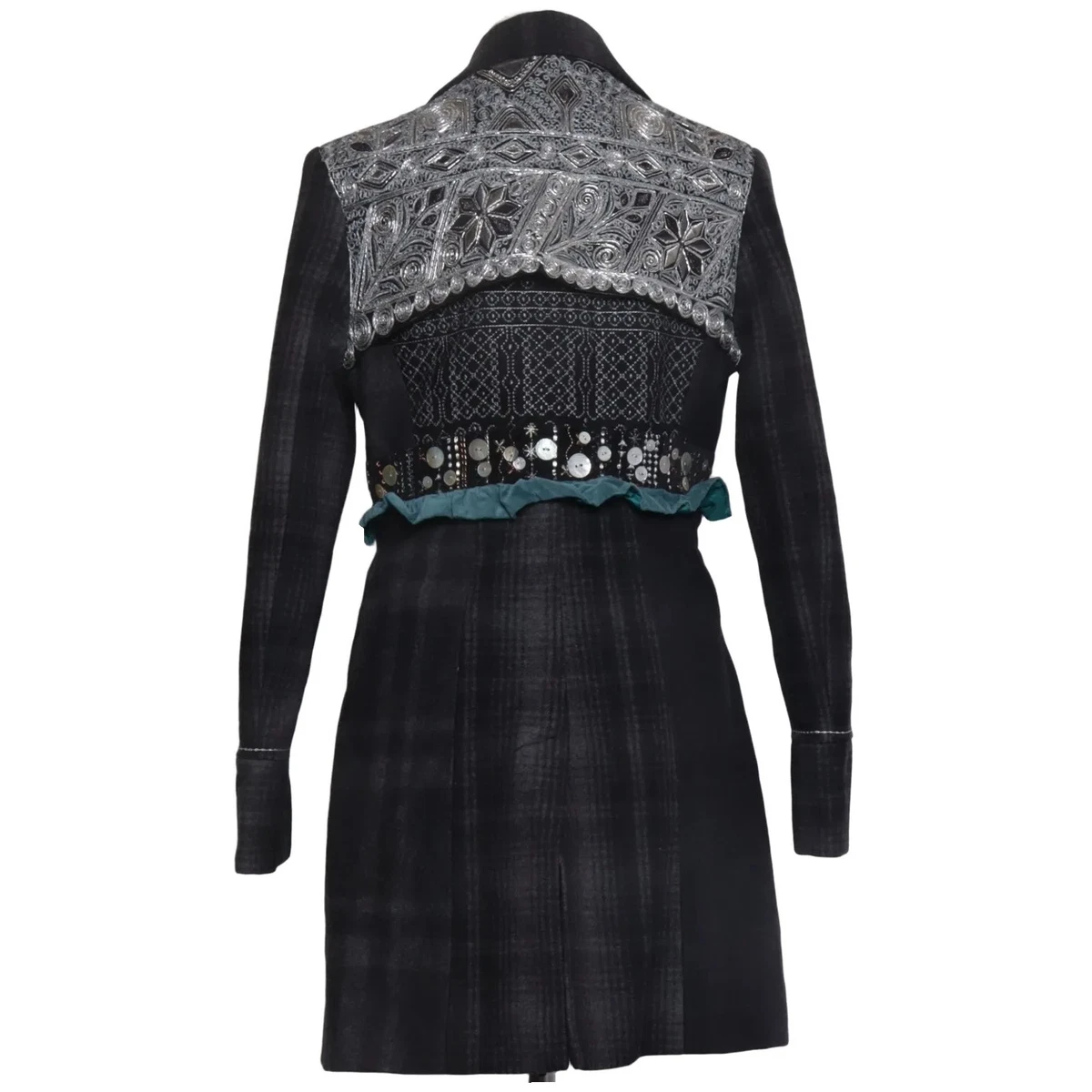 Desigual, Mantel, Damen, Größe: 38, Grau/Schwarz/Mehrfarbig #neH
