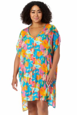 Anne Cole Plus Size Easy Tunic Multi 22-24