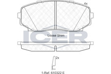 Bremsbelagsatz Vorne Advics-System f&uuml;r Ford USA Edge U387 Mazda Cx-7 ER ab 15->