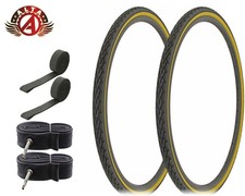 ALTA 700 x 40c Cordoba Tires Black/Gum Wire Bead Urban Bike w/60mm TUBEs 6pc