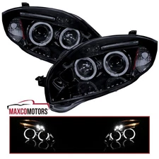 Black Smoke Projector Headlights Fits 2006-2012 Mitsubishi Eclipse LED Halo