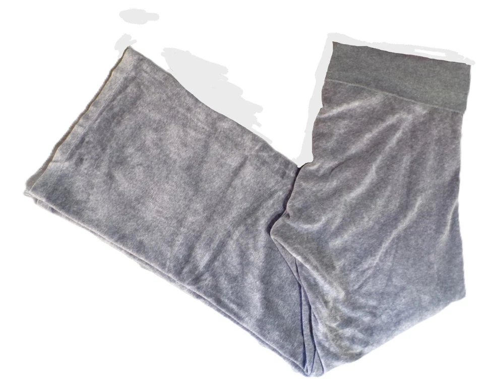 Pantalones acampanados plegables ROSADOS Y2K Victoria's Secret S gris terciopelo Rock n Roll Tour Foto 3 de 4