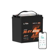 LiTime 36V 45Ah GC2 Bluetooth LiFePO4 Battery, Built-in 90A BMS, Low-Temp Pro...