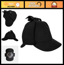 Tweed Deerstalker Hat for Adults - Warm Detective Cap with Ear Flaps  Bow