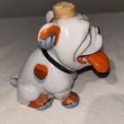 Antique Ceramic Bulldog Shelf Flask Decanter with Cork - Made in Japan — photo 4