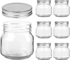  6 Pack 8 oz Small Mason Jars with Lids, Labe...