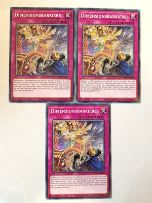 3x Dimensionsbarriere SDCH-DE035 Common 1 Auflage YU-GI-OH Karten Playset
