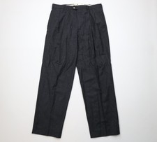 Vtg 70s Streetwear Mens 36x32 Distressed Heavy Wool Wide Leg Chino Pants Gray