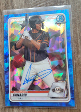 Alexander Canario Signed 2020 Bowman Draft Baseball Card BD-12 Pirates Sapphire